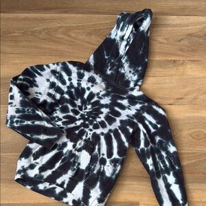 Boys Black and White Tie-Dye Hoodie